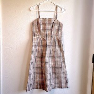 J Crew 100% cotton preppy plaid a-line dress